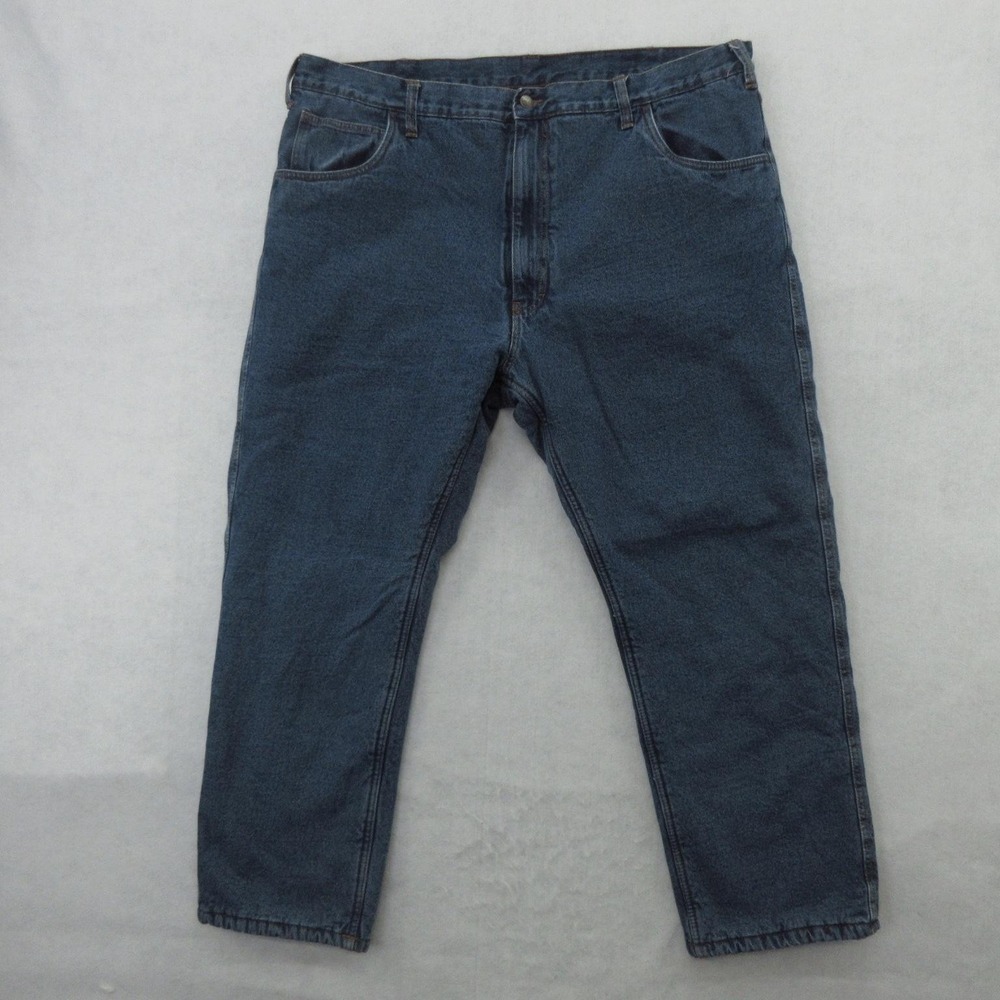Berne Jeans Mens 46x30 Blue Medium Wash Relaxed Straight Insulated Lined Denim